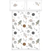 Pościel dla dzieci - Pościel 100x135 Kosmos biała wielokolorowa - miniaturka - grafika 1