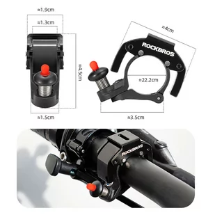 Dzwonek rowerowy do roweru uniwersalny RockBros Big Ring aluminiowy mocny na kierownicę 100dB wodoodporny czarny - Głośniki komputerowe - miniaturka - grafika 3