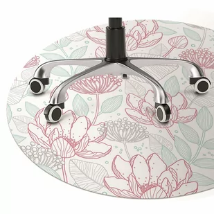 Podkładka pod krzesło obrotowe Kontury kwiatów fi100 cm - Podnóżki, podpórki, podkładki - miniaturka - grafika 1