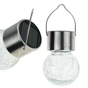 LAMPKA LED SOLARNA SZKLANA DEKORACYJNA WISZĄCA - Lampy ogrodowe - miniaturka - grafika 1