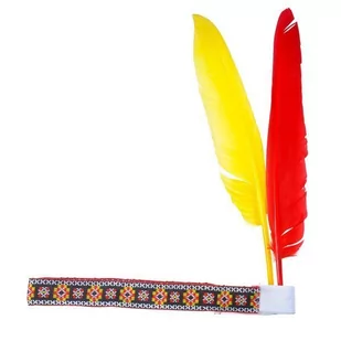 OPASKA INDIAŃSKA Z KOLOROWYMI PIÓRAMI - Dodatki do strojów karnawałowych - miniaturka - grafika 1