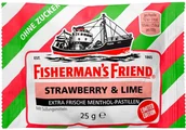 Cukierki - FISHERMAN'S FRIEND pastylki pudrowe Strawberry&Lime truskawka limonka 25g - miniaturka - grafika 1