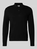 Swetry męskie - Sweter z dzianiny z kołnierzykiem polo - miniaturka - grafika 1