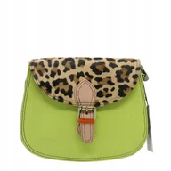 Torebki damskie - Torebka damska listonoszka skórzana klapka w zwierzęcy wzór eko OLIVKA - miniaturka - grafika 1
