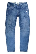 Spodnie męskie - JACK & JONES TAPERED MIKE BLUE DENIM JEANSY MĘSKIE - miniaturka - grafika 1