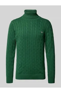 Sweter z dzianiny z prążkowanymi wykończeniami - Gant - Swetry męskie - miniaturka - grafika 1