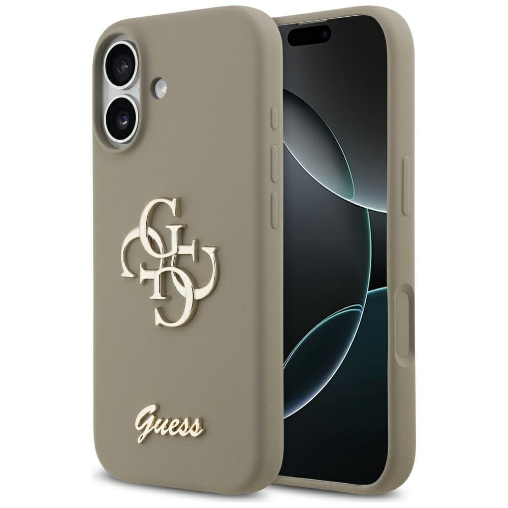 Etui Guess Silicone Big 4G Script do iPhone 17 brązowy