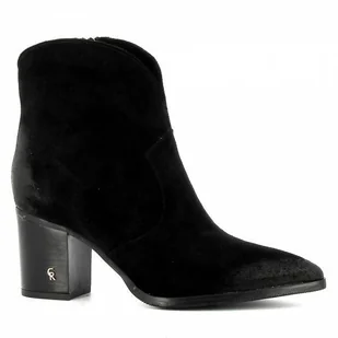 Czarne botki na słupku, kowbojki CARINII - Carinii - Botki damskie - miniaturka - grafika 1