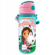 Bidony dla dzieci - BUTELKA NA WODĘ Z UCHWYTEM 600ml bidon aluminiowy Koci Domek Gabi - miniaturka - grafika 1