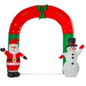 Ozdoby bożonarodzeniowe - Bramka Świateczna Led Mikołaj Bałwan Dmuchany - miniaturka - grafika 1