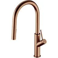 Baterie umywalkowe - Omnires Bend bateria kuchenna z wyciąganą wylewką miedź szczotkowana BE6455CPB | - miniaturka - grafika 1