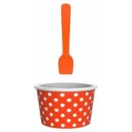 Inne naczynia kuchenne - ZakDesigns Miseczka na lody z łyżeczką ZAKDESIGNS, pomarańczowa, 8x5,5 cm - miniaturka - grafika 1