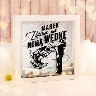 SKARBONKA 3D dla Wędkarza Zbieram na Nową Wędkę - Skarbonki - miniaturka - grafika 1
