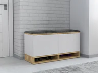 Szafki na buty - Szafka na buty z siedziskiem biała-craft KANSAS z półką siedzisko - miniaturka - grafika 1