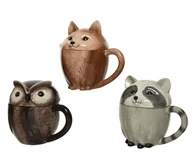 Kubki - Kubek Ceramiczny Z Pokrywką Lis Szop Pracz Sowa - miniaturka - grafika 1