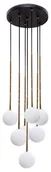 Lampy sufitowe - Ali lampa wisząca 7-punktowa czarna/złota 5642 - miniaturka - grafika 1