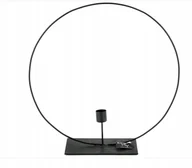 Świeczniki - Stojący pierścień ze świecznikiem czarny 50cm świecznik koło - miniaturka - grafika 1