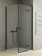Kabiny prysznicowe - New Trendy Czarna kabina prysznicowa drzwi uchylne 100x80 prawa EXK-4939 Reflexa Black - miniaturka - grafika 1
