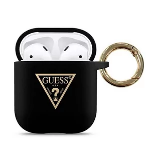 Guess Slilicone Triangle Logo - Etui Airpods (czarny) - Akcesoria do słuchawek - miniaturka - grafika 1