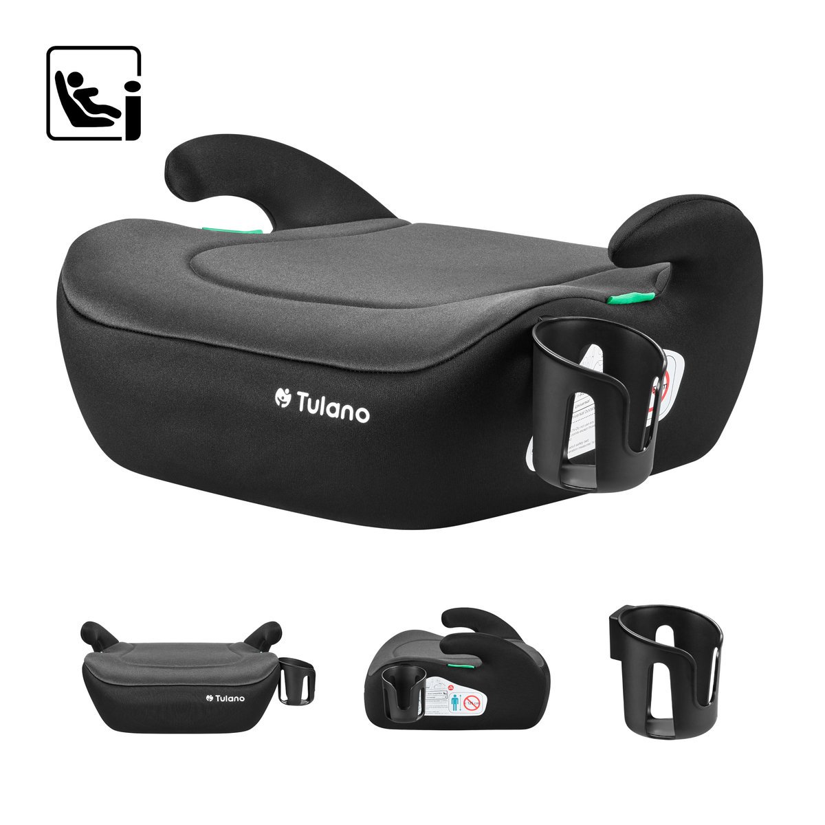 Fotelik samochodowy Cabby 20 Grey 125-150cm I-Size, delikatne, oddychające materiały