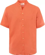 Koszule męskie - BRAX Męski styl Lionel U Linen Garment DYE koszula męska z letniego lnu ze stójką koszula, arbuz, XL, Watermelon, XL - miniaturka - grafika 1