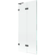 Parawany nawannowe - Mexen Lunar L parawan nawannowy 2-skrzydłowy lewy 80 x 150 cm, transparent, gun metal - 897L-080-100-95-00-L - miniaturka - grafika 1