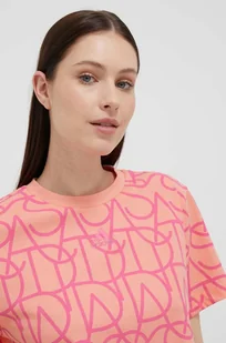 adidas t-shirt bawełniany kolor różowy - Koszulki sportowe damskie - miniaturka - grafika 1