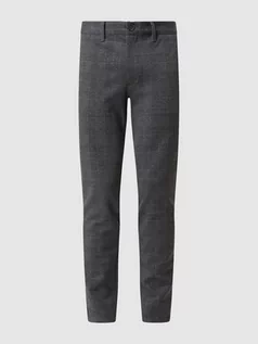 Spodnie męskie - Spodnie o kroju tapered fit z dodatkiem streczu model ‘Mark’ - grafika 1