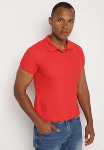 Czerwony T-shirt Polo z Bawełną Fodelira - Koszulki i topy damskie - miniaturka - grafika 1