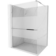Ścianki i drzwi prysznicowe - Mexen Kioto+ ścianka prysznicowa z półką i relingiem 70 x 200 cm, transparent/szron 8 mm, chrom - miniaturka - grafika 1