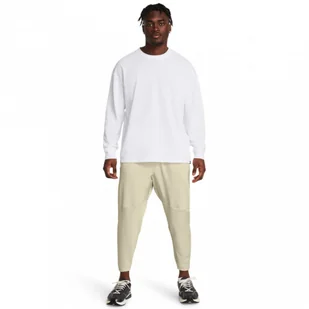Męskie spodnie treningowe Under Armour UA Journey Rib Pant - kremowe - UNDER ARMOUR - Spodnie sportowe męskie - miniaturka - grafika 1