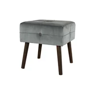 Taborety i hokery - Stołek o drewnianych nogach 40 x 40 x 48 cm szary - miniaturka - grafika 1