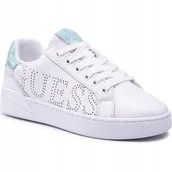 Półbuty damskie - Guess Białe Półbuty Damskie ze Skóry Naturalnej Zwięrzęcy Wzór 37 Gpb - GUESS - miniaturka - grafika 1