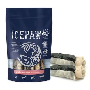 Icepaw ICEPAW Lachsrouladen  roladki do żucia dla psów ( 3 szt. ok. 200g) 4260321915902 - Przysmaki dla psów - miniaturka - grafika 1