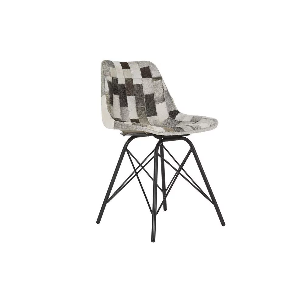 Emaga Krzesło do Jadalni DKD Home Decor Czarny Metal Skóra (45.5 x 52 x 79 cm)