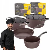 Zestawy garnków i patelni - Zestaw garnków indukcja gaz garnki komplet patelnia Valdinox Stripes 7 el - miniaturka - grafika 1