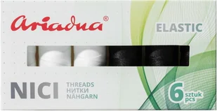 Zestaw nici Ariadna Elastic White&Black, Artyn Flex 120/180m, 6 kol. - Pasmanteria - miniaturka - grafika 1