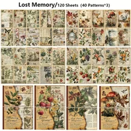 Rękodzieło - TEMU 120 arkuszy papieru do scrapbooka w stylu vintage z kwiatami - Nieprzywierający dekoracyjny w dużych rozmiarach do samodzielnej produkcji - miniaturka - grafika 1
