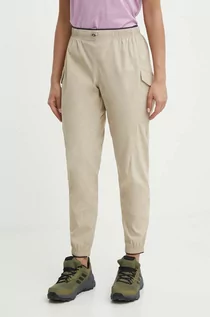 Spodnie sportowe damskie - Helly Hansen spodnie outdoorowe Vista kolor beżowy 63306 - grafika 1