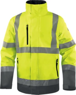 Kurtka męska Delta Plus TRACK - kurtka ostrzegawcza ocieplana z poliestru powlekanego PU 4 kieszenie. tkanina pikowana, poliester ripstop - pomarańczowy fluo-szary 2XL - Kurtki męskie - miniaturka - grafika 1