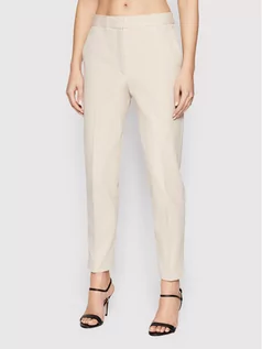 Spodnie damskie - Calvin Klein Spodnie materiałowe K20K203774 Beżowy Regular Fit - grafika 1