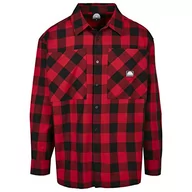 Koszule męskie - Southpole Męska koszula check flanelowa koszula w kratkę, dla mężczyzn, dostępna w 2 kolorach, rozmiary S - XXL, czerwony, M - miniaturka - grafika 1
