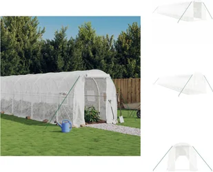 vidaXL Szklarnia z ramą stalową biała 32 m² 16x2x2 m - Szklarnie - Szklarnie ogrodowe vidaXL Szklarnia z ramą stalową biała 32 m² 16x2x2 m - Szklarnie - Szklarnie ogrodowe - miniaturka - grafika 1