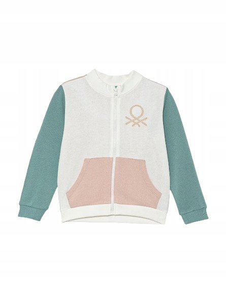 UNITED COLORS OF BENETTON BIAŁA BLUZA DZIECIĘCA Z ZAMKIEM 116 J9A