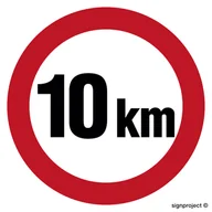 Systemy ekspozycyjne i znaki informacyjne - SA006 OGRANICZENIE PRĘDKOŚCI 10 KM, PN - PŁYTA PCV 1MM; (300X300MM) - miniaturka - grafika 1