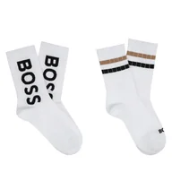 Skarpetki dla dzieci - Zestaw 2 par wysokich skarpet dziecięcych BOSS J51743 Biały - miniaturka - grafika 1