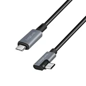 Kable USB - LOGILINK CU0184 Kabel USB 2.0 Type-C C/M kątowy na USB-C/M E-mark PD czarny 3m - miniaturka - grafika 1