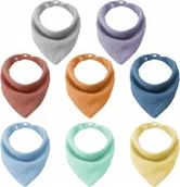 Śliniaki i fartuszki - 8x ŚLINIACZEK BAWEŁNIANY DLA NIEMOWLĄT DZIECI GŁADKIE WIELOPAK ŚLINIAK - miniaturka - grafika 1