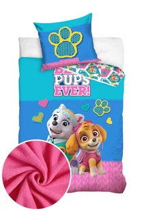 Pościel pluszowa licencyjna Psi Patrol coral miś 140x200 Carbotex - Pościel dla dzieci - miniaturka - grafika 1