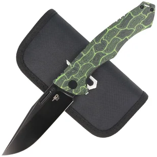 Nóż składany Bestech Keen II Black Green Damascus G10 / Titanium, Black Stonewashed CPM S35VN by Koens Craft (BT2301E) - Noże - miniaturka - grafika 4